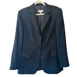 Sfi Femme‎ Black 100% Loro Piana Worsted Camelhair 2 Button Blazer Size 10